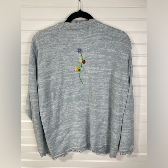 Storybook Knit Embroidered Cardigan Large Women’s - Picture 3 of 8